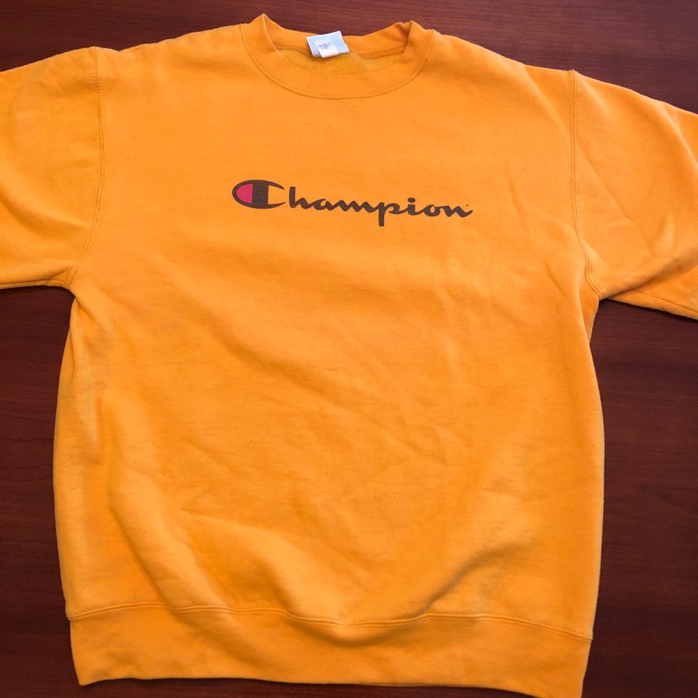 Champion Orange Crewneck Sweatshirt (Size M)